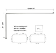 Asta doccia angolare 80x170 cm di Gedy - Alluminio Anodizzato by CeramicStore | Lo specialista del tuo bagno