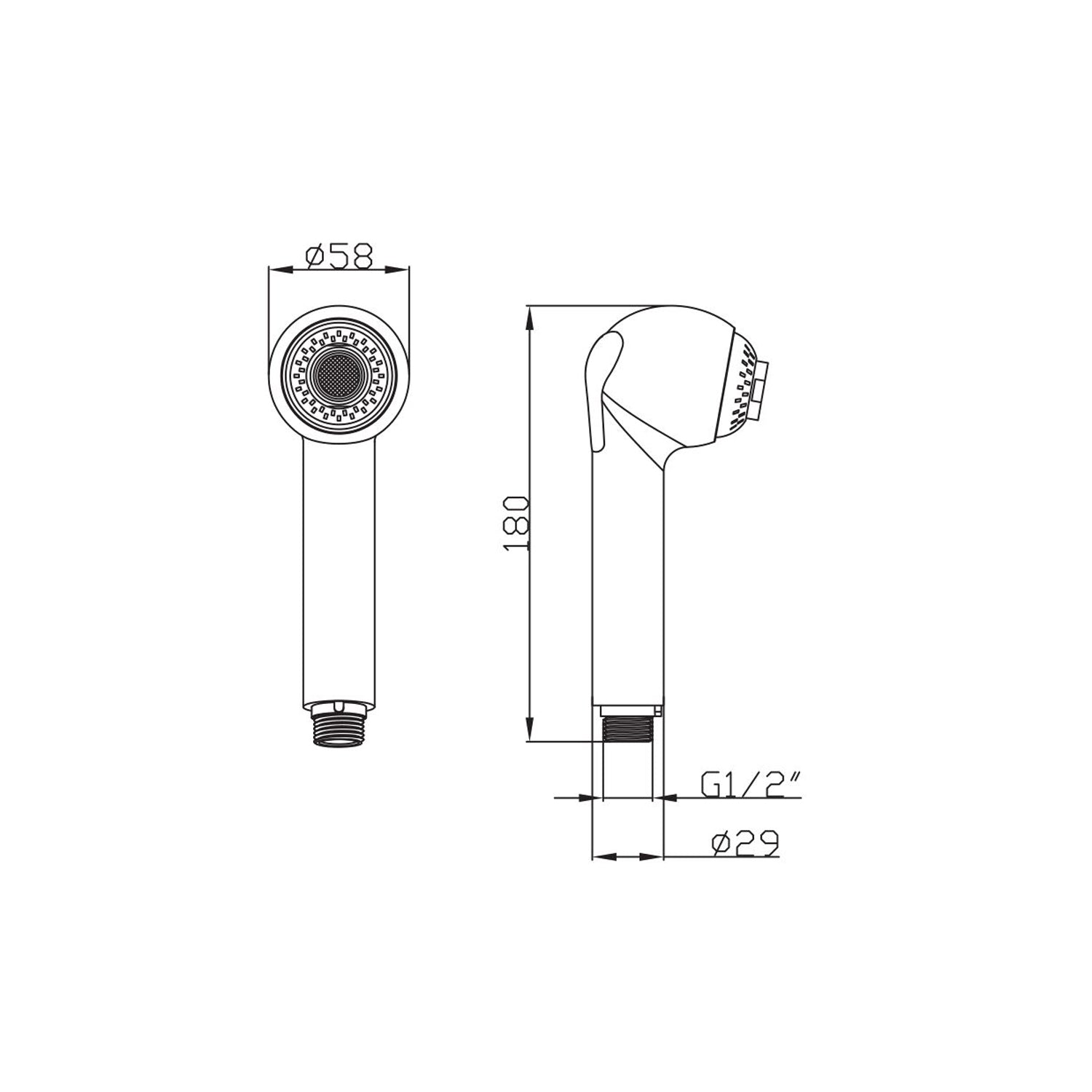 Doccia cucina 2 getti in abs attacco 1/2M by CeramicStore | Lo specialista del tuo bagno