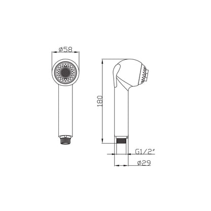Doccia cucina 2 getti in abs attacco 1/2M by CeramicStore | Lo specialista del tuo bagno