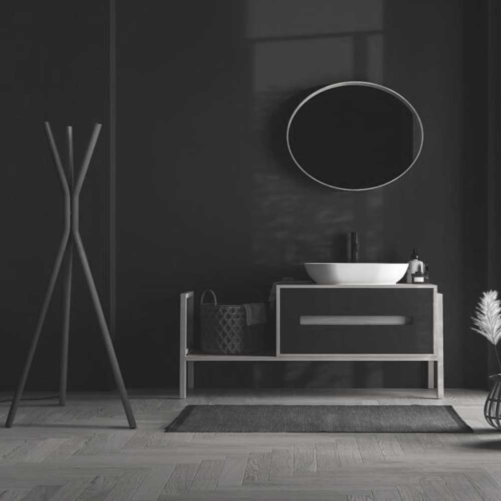 Termoarredo Elettrico free standing dal design minimalista con funzione porta accappatoio o appendi abiti by CeramicStore | Lo specialista del tuo bagno
