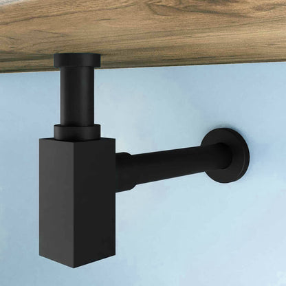 Sifone di scarico universale design quadro per lavabo in ottone nero opaco by CeramicStore | Lo specialista del tuo bagno
