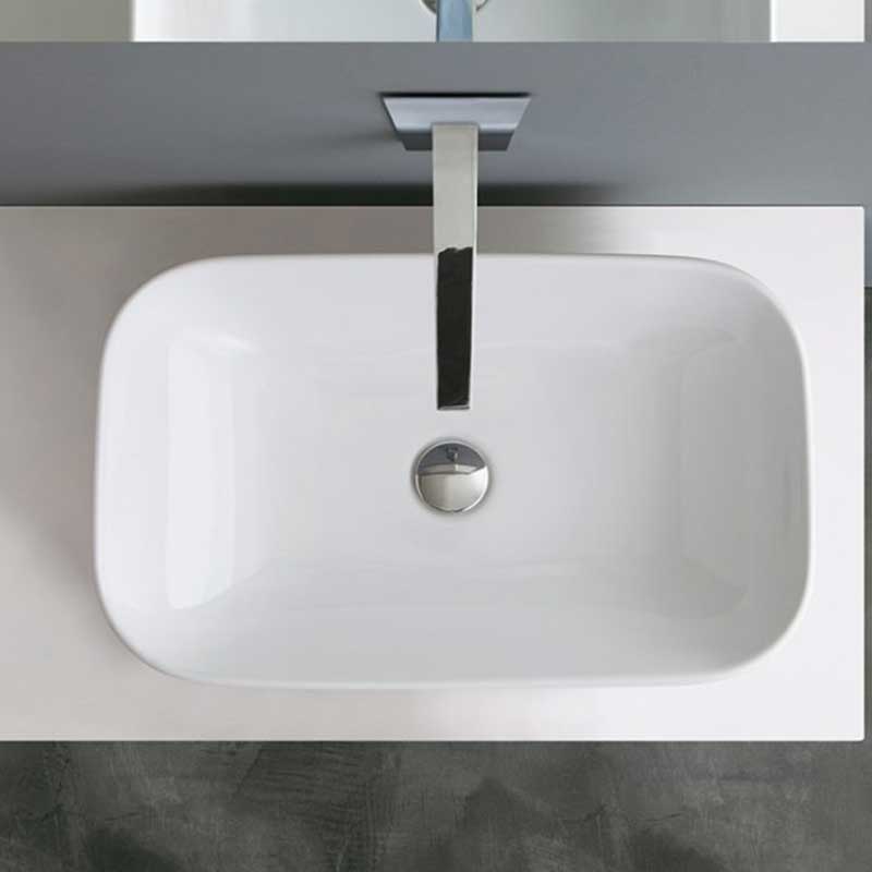 Lavabo da appoggio Althea Cover 58x35 cm porcellana bianca