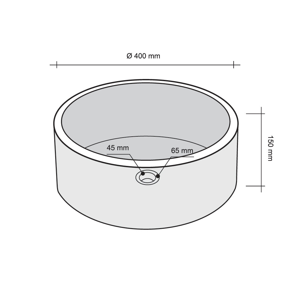 Lavabo da Appoggio in Marmo Cerchio Bianco diametro 40 alto 15 cm by CeramicStore | Lo specialista del tuo bagno