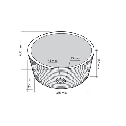 Lavabo da Appoggio in Marmo Cilindro Beige diametro 40 cm alto 15 cm by CeramicStore | Lo specialista del tuo bagno