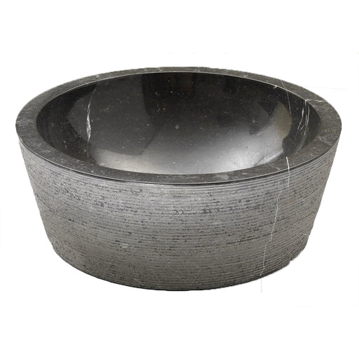 Lavabo da Appoggio in Marmo Cilindro Nero diametro 40 cm alto 15 cm by CeramicStore | Lo specialista del tuo bagno