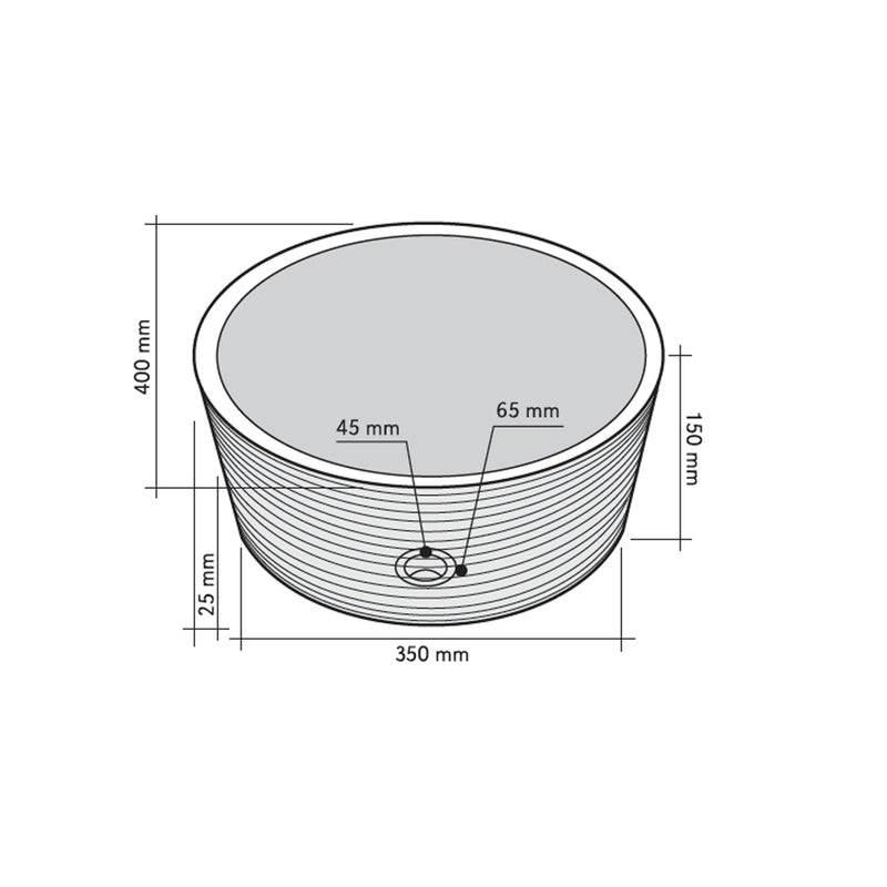 Lavabo da Appoggio in Marmo Cilindro Nero diametro 40 cm alto 15 cm by CeramicStore | Lo specialista del tuo bagno