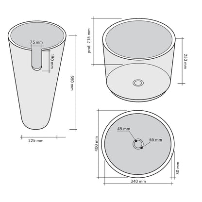 Lavabo freestanding in Marmo Conico Beige tondo alto 90 cm diametro 40 cm by CeramicStore | Lo specialista del tuo bagno