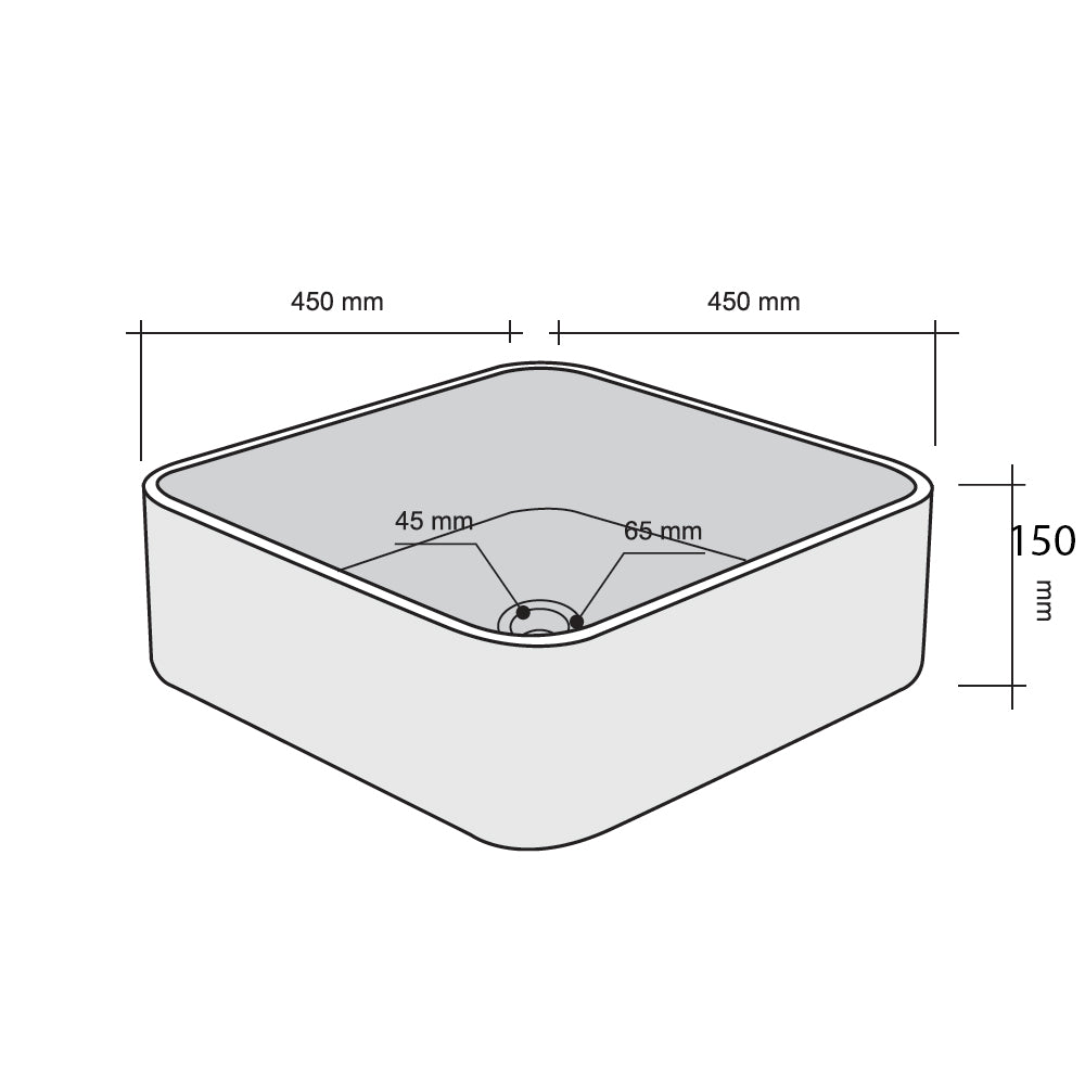 Lavabo da Appoggio quadrato 45x45 in Pietra moderno beige by CeramicStore | Lo specialista del tuo bagno