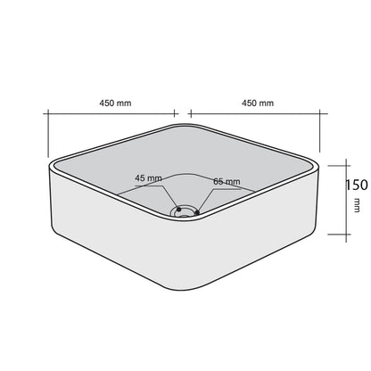 Lavabo da Appoggio quadrato 45x45 in Pietra moderno beige by CeramicStore | Lo specialista del tuo bagno