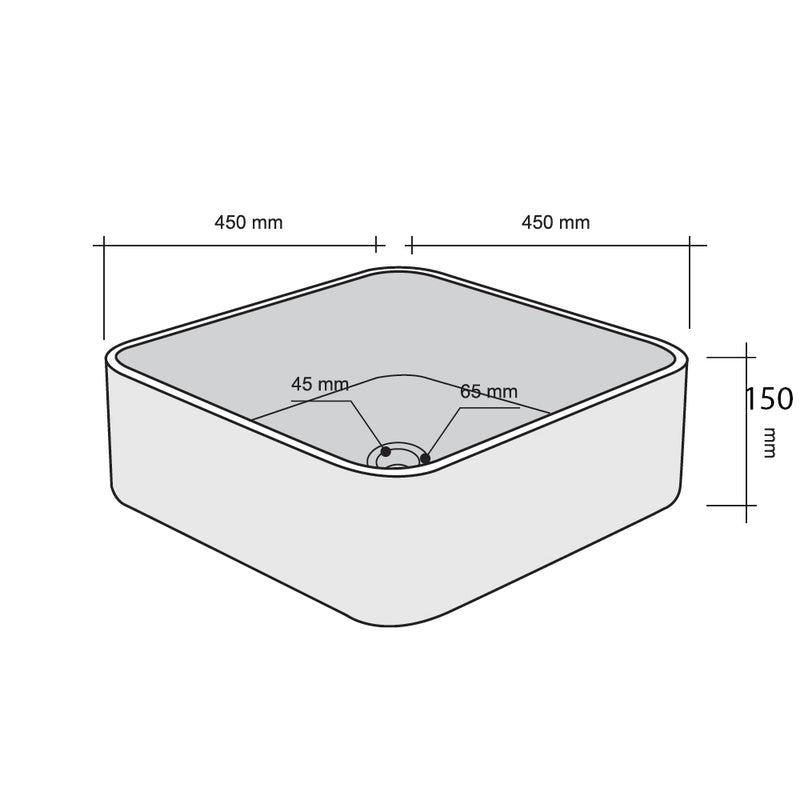 Lavabo da Appoggio quadrato 45x45 in Pietra moderno beige by CeramicStore | Lo specialista del tuo bagno