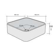 Lavabo da Appoggio quadrato 45x45 in Marmo Moderno Bianco by CeramicStore | Lo specialista del tuo bagno