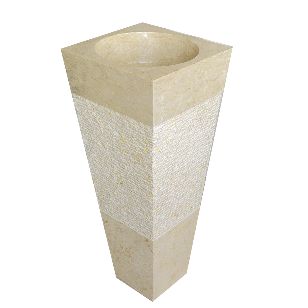 Lavabo freestanding in Marmo Piramide Beige alto 90 cm e dimensioni 40x40 by CeramicStore | Lo specialista del tuo bagno