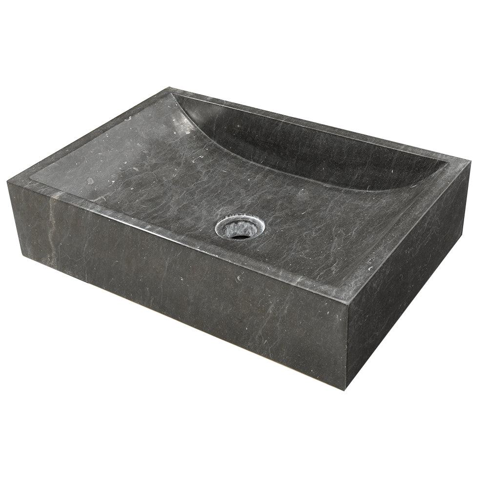 Lavabo da Appoggio in marmo Nero di forma rettangolare 50X35x12h cm by CeramicStore | Lo specialista del tuo bagno