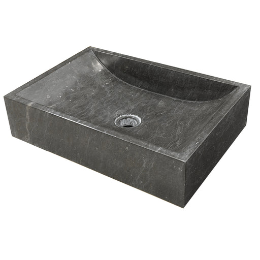 Lavabo da Appoggio in marmo Nero di forma rettangolare 50X35x12h cm by CeramicStore | Lo specialista del tuo bagno