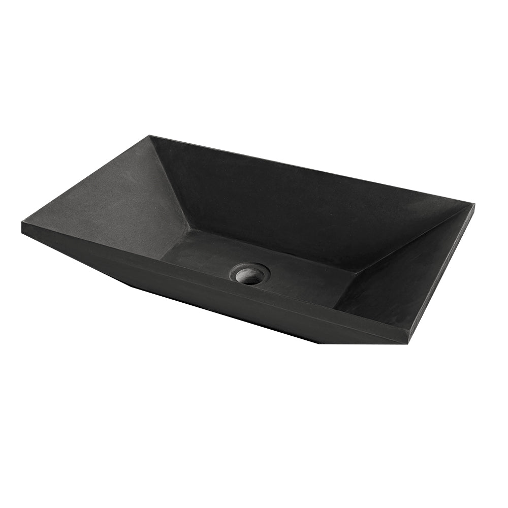 Lavabo da Appoggio in marmo Basalto Trapezio Nero 60x35 Altezza 15 cm by CeramicStore | Lo specialista del tuo bagno