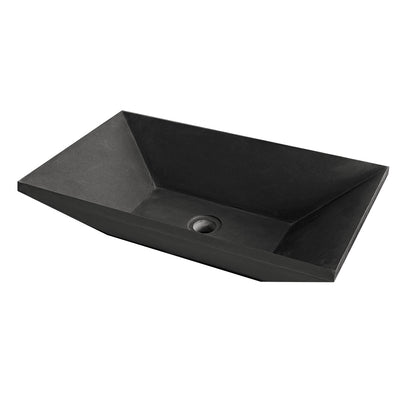 Lavabo da Appoggio in marmo Basalto Trapezio Nero 60x35 Altezza 15 cm by CeramicStore | Lo specialista del tuo bagno