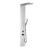 Pannello doccia Metaform Broadway in acciaio Inox con 4 funzioni, soffione, doccino e getti orizzontali e cascata by CeramicStore | Lo specialista del tuo bagno