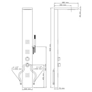 Pannello doccia termostatico Metaform Manhattan in inox con 4 funzioni, soffione, doccino e getti orizzontali e cascata by CeramicStore | Lo specialista del tuo bagno