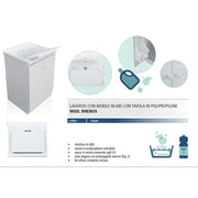 Lavatoio per esterno 60x60 in resina completo di tavoletta strizzatoio. Resistente agli acidi by CeramicStore | Lo specialista del tuo bagno