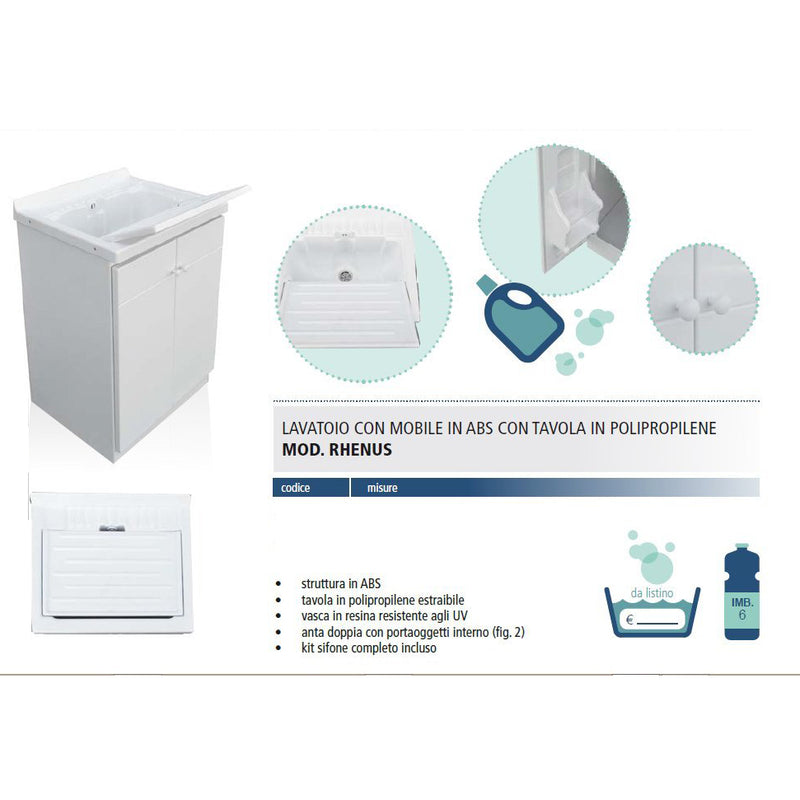 Lavatoio per esterno 60x60 in resina completo di tavoletta strizzatoio. Resistente agli acidi by CeramicStore | Lo specialista del tuo bagno