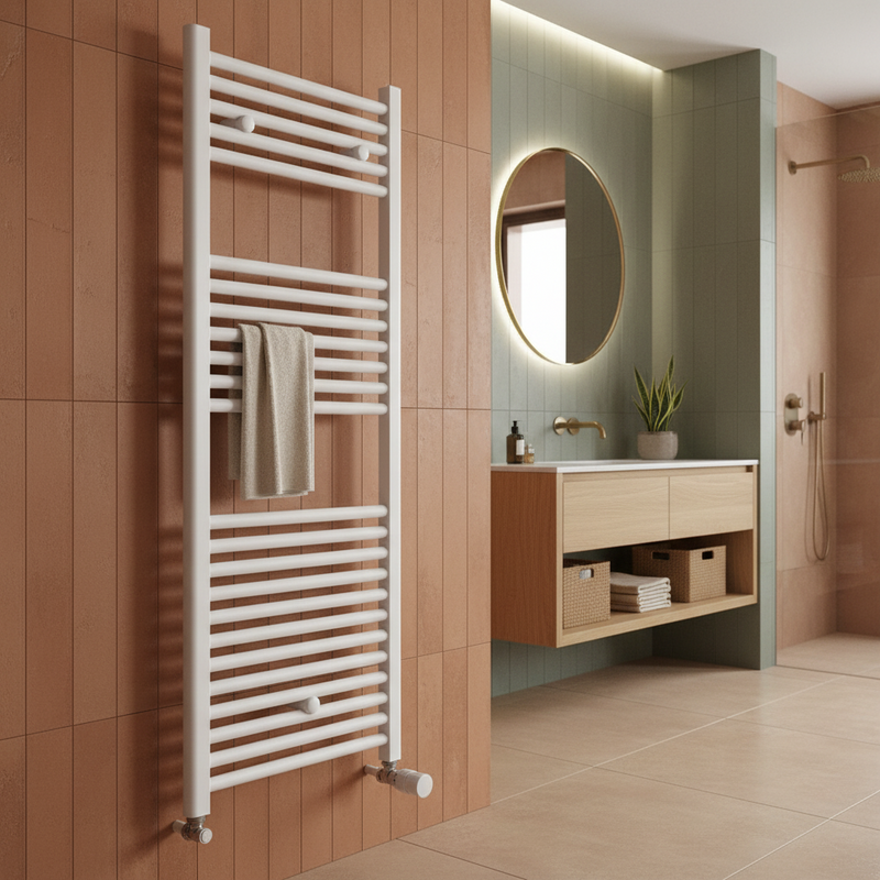 Termoarredo dritto CSRadiators, Misure Altezza 120 cm x Larghezza 45 cm, Interasse 40 cm - Colore bianco