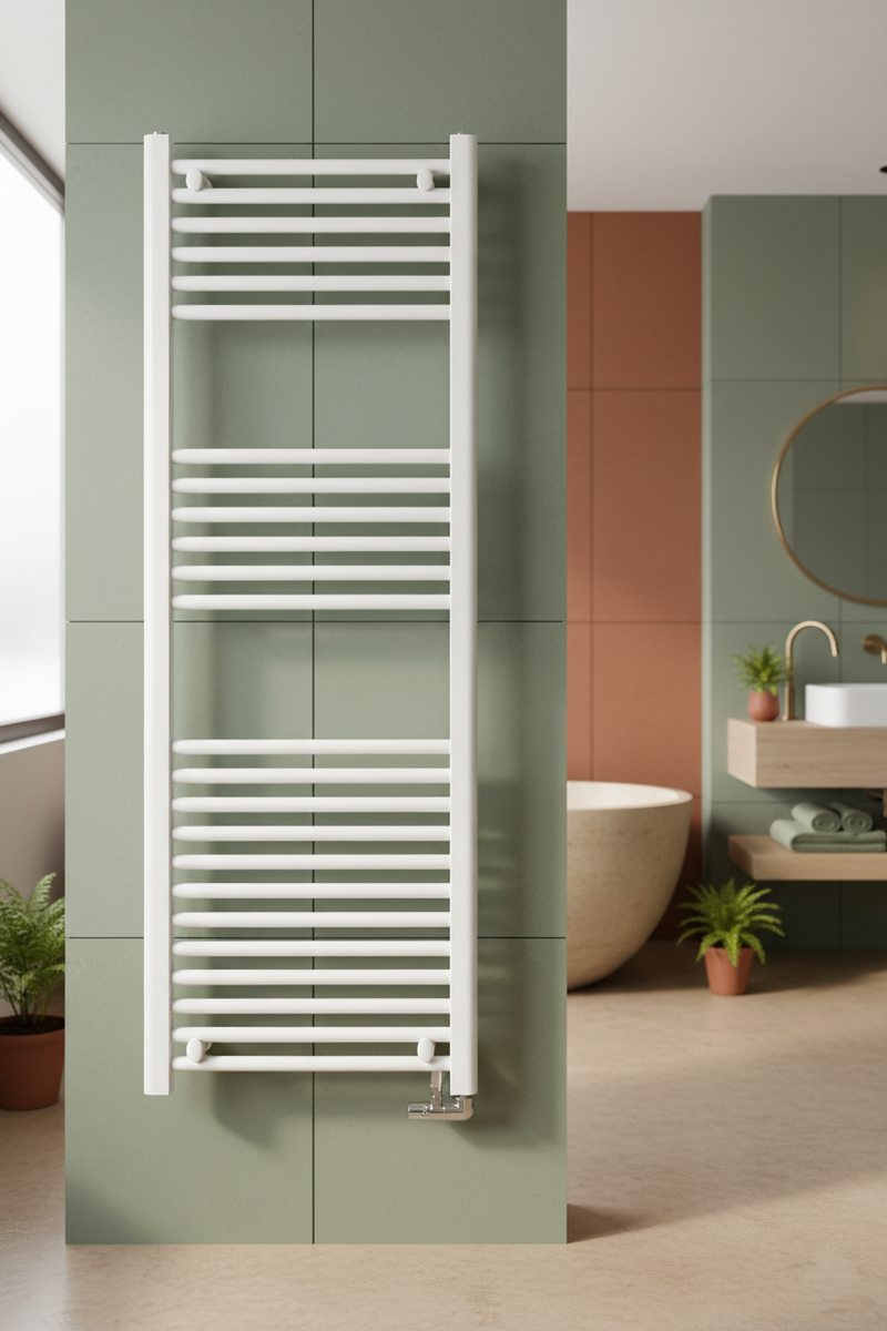 Termoarredo dritto CSRadiators, Misure Altezza 120 cm x Larghezza 50 cm, Interasse 45 cm - Colore bianco
