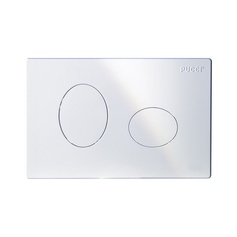 Placca per cassetta incasso pucci eco 2 pulsanti modello Ellisse bianca