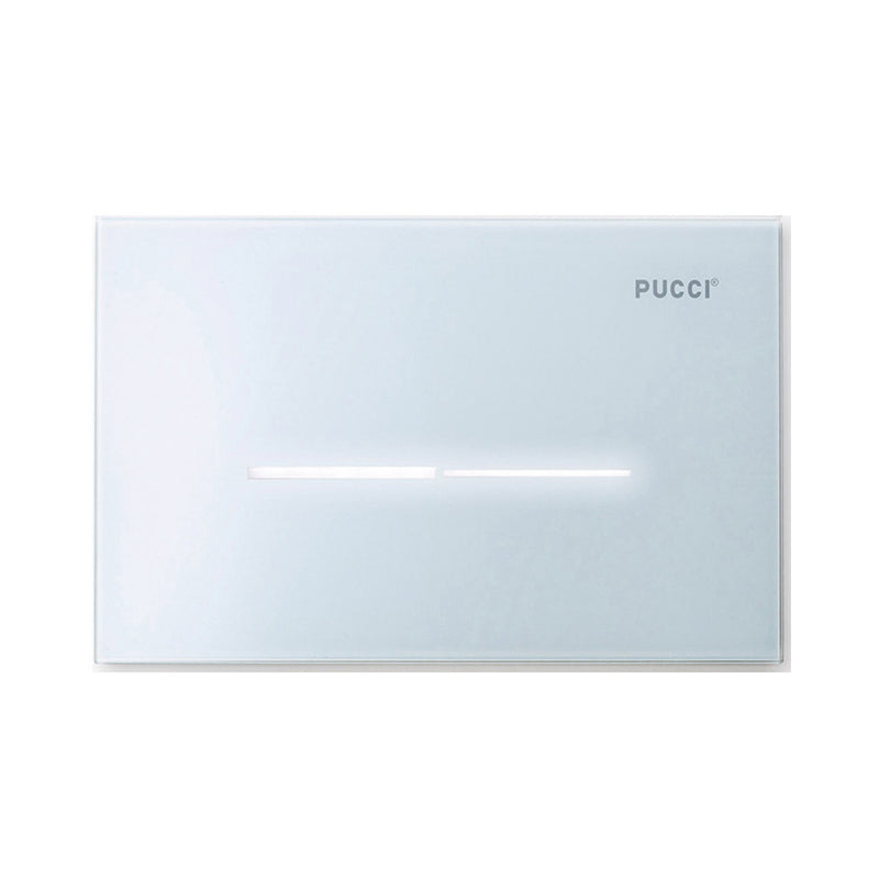 Placca per cassetta Pucci Eco Sfioro 2 Pulsanti  in vetro Bianco  Lucido