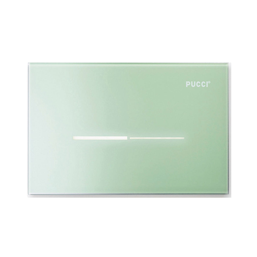 Placca per cassetta Pucci Eco Sfioro 2 Pulsanti  in vetro Verde Lucido