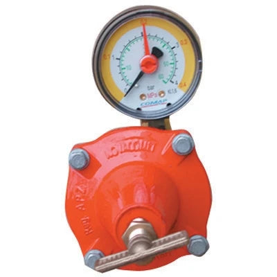 Regolatore gas gpl alta pressione primo stadio con manometro mod.apz12 kg. / h 12-18