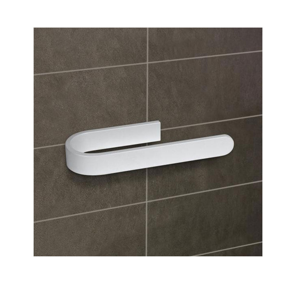Porta asciugamani da incollo linea 'Materia' in alluminio anodizzato - cm 22,8x7,6x3h - Koh-i-Noor - Bianco by CeramicStore | Lo specialista del tuo bagno