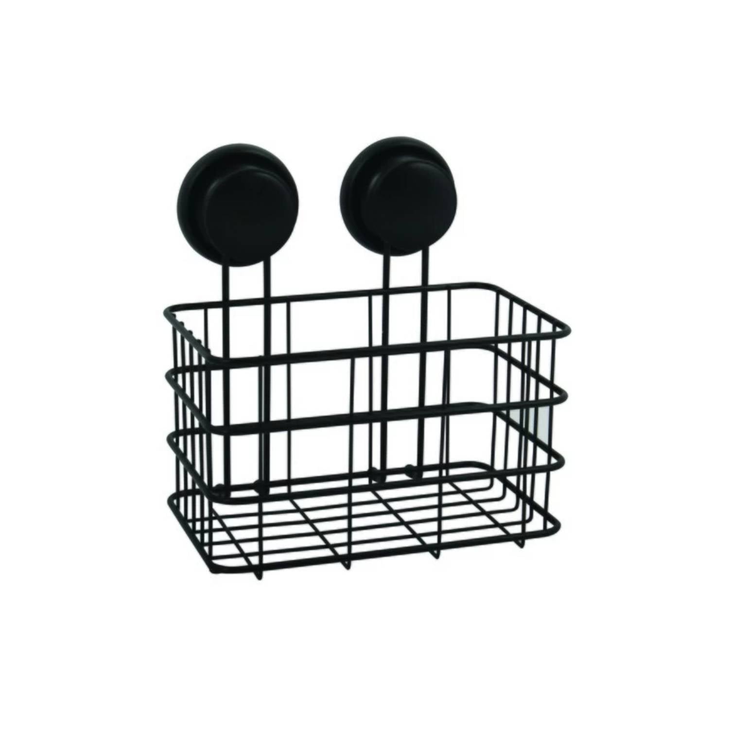 Mensola doccia cestino con ventosa in acciaio colore nero by CeramicStore | Lo specialista del tuo bagno