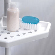 Mensola doccia angolare 4 ripiani in plastica di colore bianco by CeramicStore | Lo specialista del tuo bagno