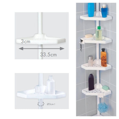 Mensola doccia angolare 4 ripiani in plastica di colore bianco by CeramicStore | Lo specialista del tuo bagno