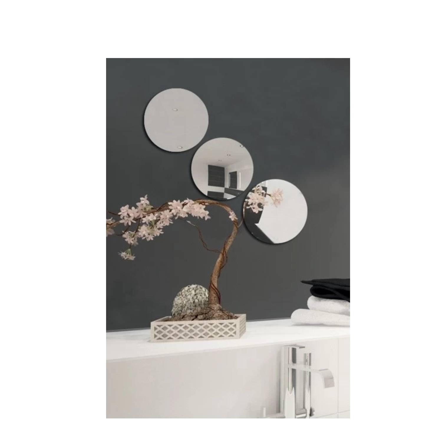 Set 3 specchi adesivi modello Diam by CeramicStore | Lo specialista del tuo bagno