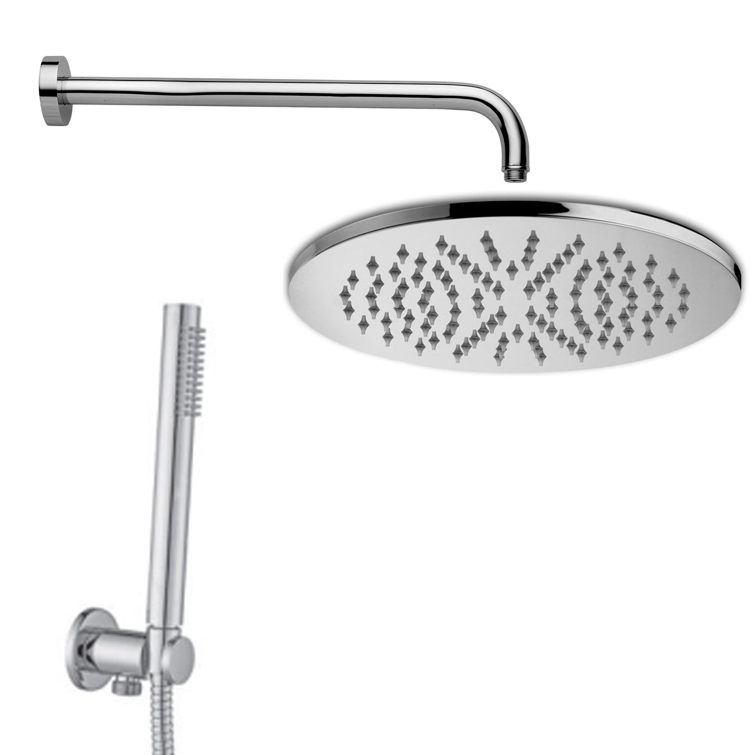 Kit doccia 074AG con soffione, braccio doccia e set duplex Paffoni con flessibile in argento by CeramicStore | Lo specialista del tuo bagno