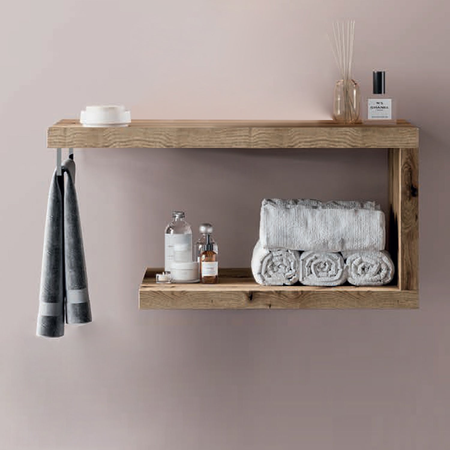 Mobile bagno a giorno cm 80 Rovere Naturale - Cubi&Co modello Destiny by CeramicStore | Lo specialista del tuo bagno
