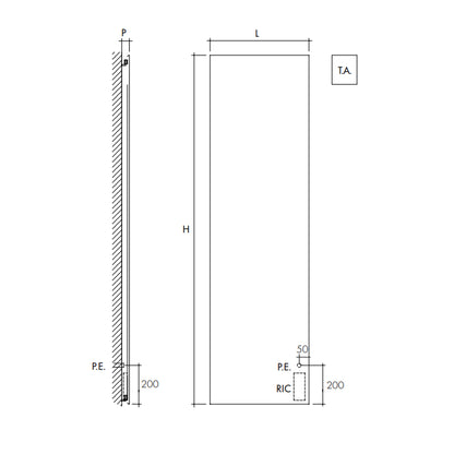 Termoarredo elettrico a piastra verticale modello TermoCrea Bianco 1500x360 mm - Scirocco by CeramicStore | Lo specialista del tuo bagno