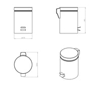 Cestino bagno da terra in acciaio inox lucido della collezione 'Architect' by Cosmic cm 22x24,5x17 by CeramicStore | Lo specialista del tuo bagno