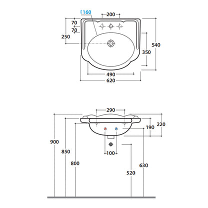 Lavabo sospeso 62x54 cm Ceramica Globo PAESTUM by CeramicStore | Lo specialista del tuo bagno