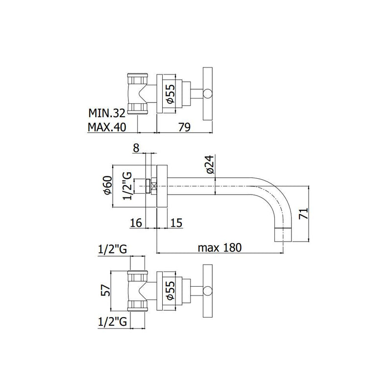 Batteria lavabo incasso serie Quattro modello QTV008CR cromato Paffoni by CeramicStore | Lo specialista del tuo bagno