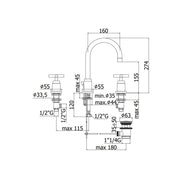 Batteria lavabo 3 fori con scarico automatico serie Quattro modello QTV055CR cromo Paffoni by CeramicStore | Lo specialista del tuo bagno