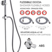 Colonna doccia regolabile da 100 cm con soffione, doccetta e deviatore Easy by CeramicStore | Lo specialista del tuo bagno