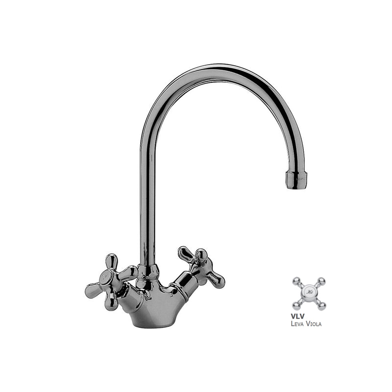 Miscelatore lavello monoforo con canna orientabile a ombrello Paffoni serie Viola - Cromato by CeramicStore | Lo specialista del tuo bagno