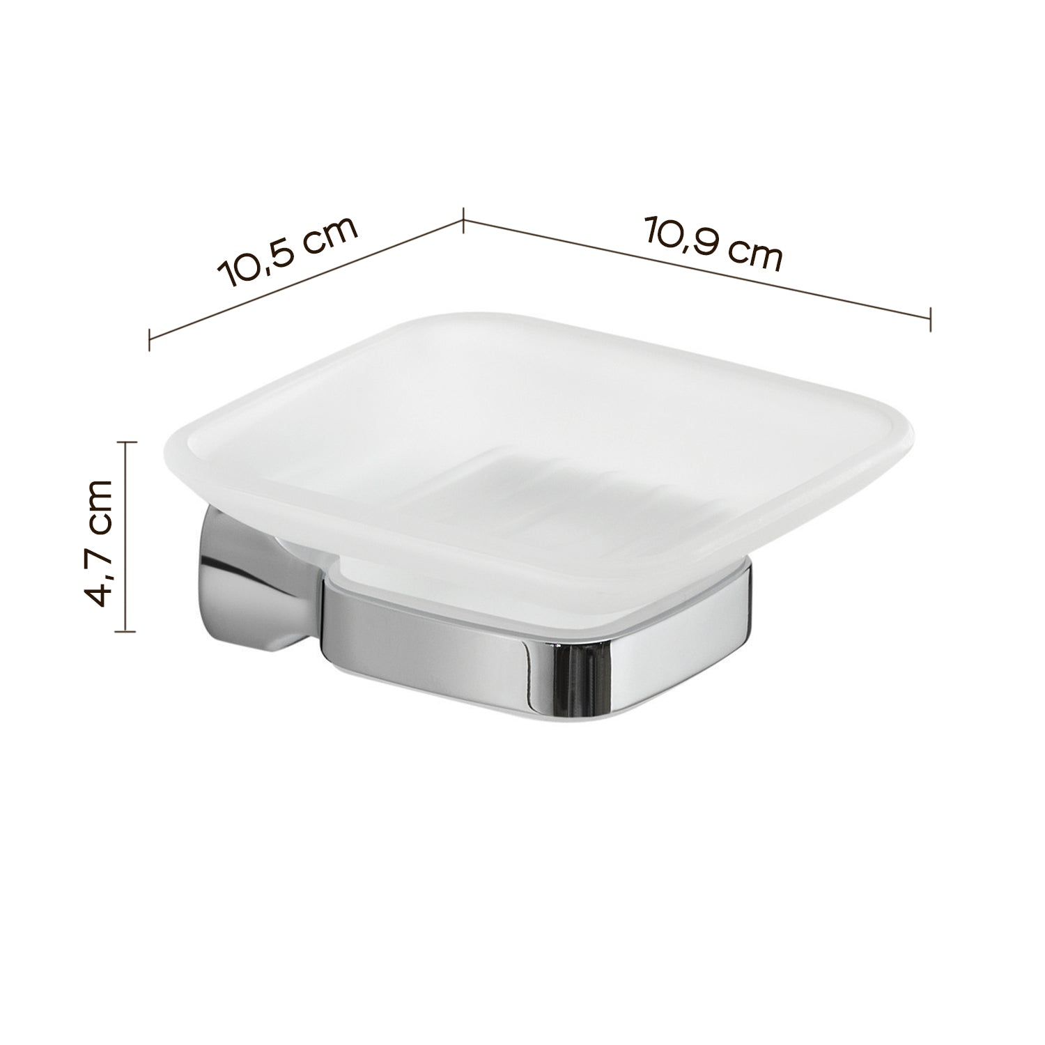 Portasapone a parete in Acciaio Inox e Vetro Satinato Gedy serie Stelvio - Cromato by CeramicStore | Lo specialista del tuo bagno