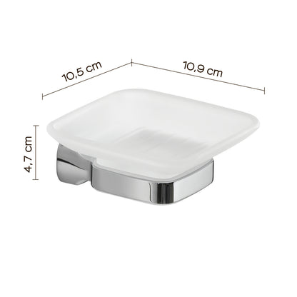 Portasapone a parete in Acciaio Inox e Vetro Satinato Gedy serie Stelvio - Cromato by CeramicStore | Lo specialista del tuo bagno