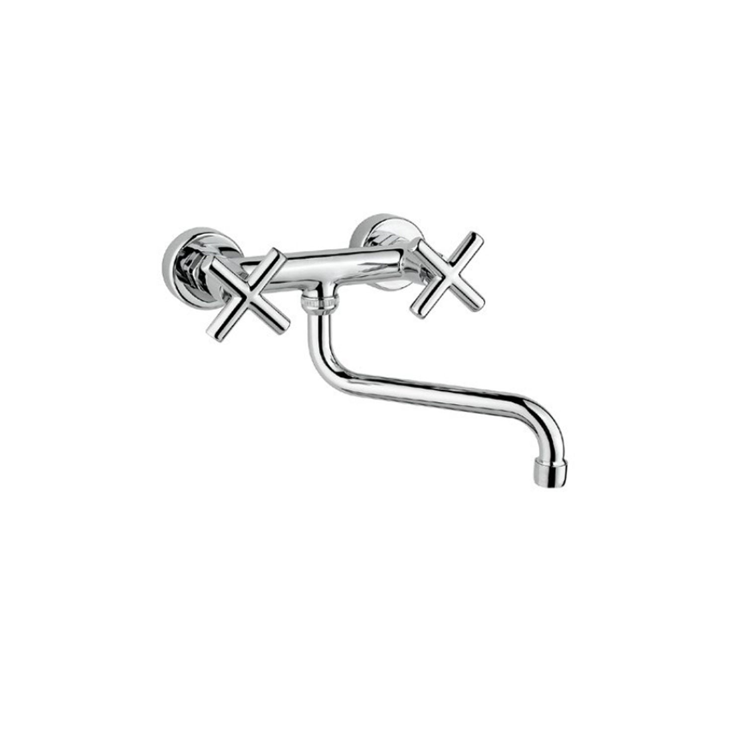 Miscelatore lavello a parete in ottone cromato serie Sirio Keller Taps by CeramicStore | Lo specialista del tuo bagno