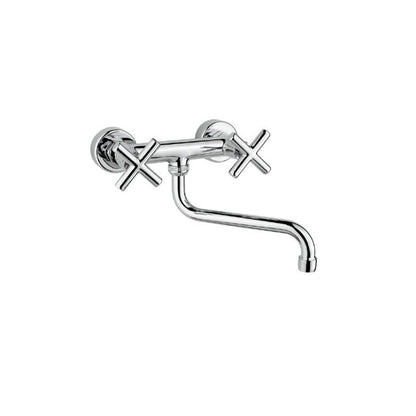Miscelatore lavello a parete in ottone cromato serie Sirio Keller Taps by CeramicStore | Lo specialista del tuo bagno