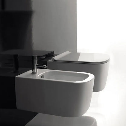 Bidet Sospeso monoforo 55x35 cm serie MEG11PRO di Ceramica Galassia