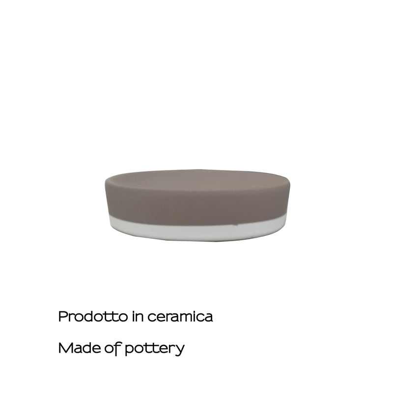 Portasapone in ceramica Gedy serie New Mizar - Tortora